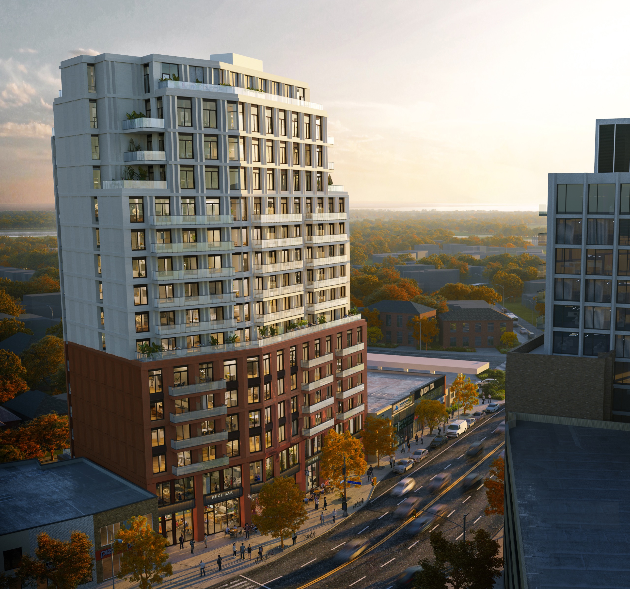 Aerial view of the Bloor & Jane site in Bloor West Village