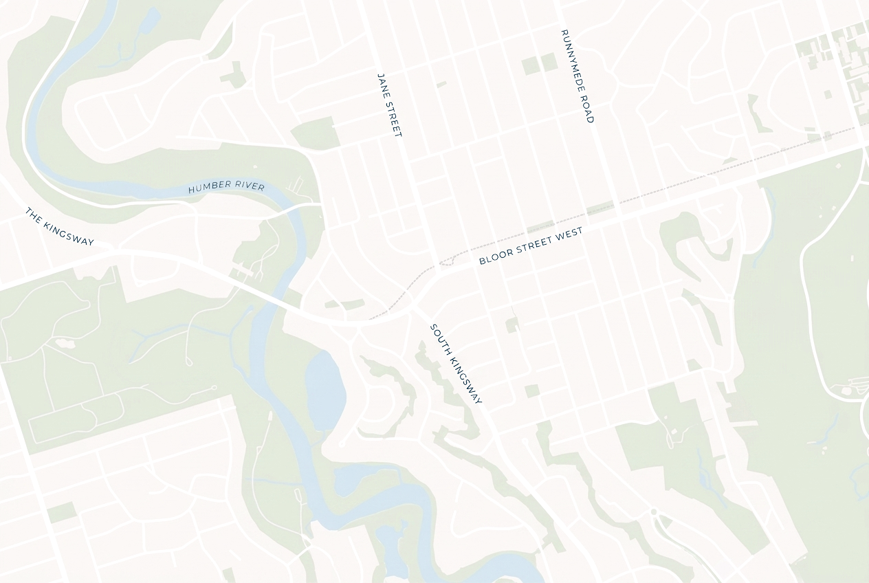 Map of Bloor & Jane in Bloor West Village, Toronto