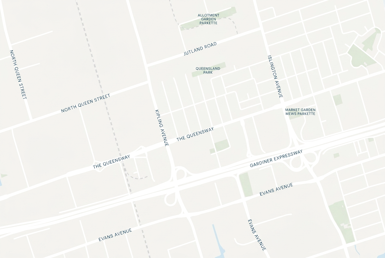 Map of 1230 The Queensway in Etobicoke, Toronto