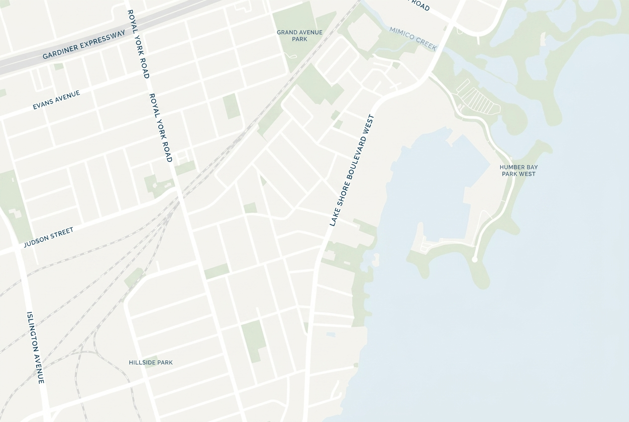 Map of 230 Royal York in Mimico, Toronto - near Royal York Road, Lake Shore Boulevard West and Humber Bay