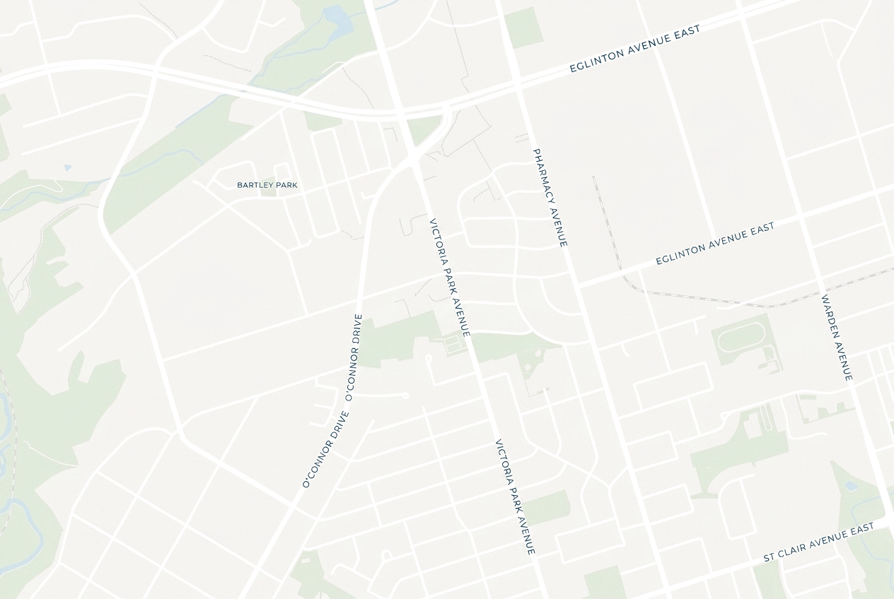 Map of 1400–1410 Victoria Park in North York, Toronto